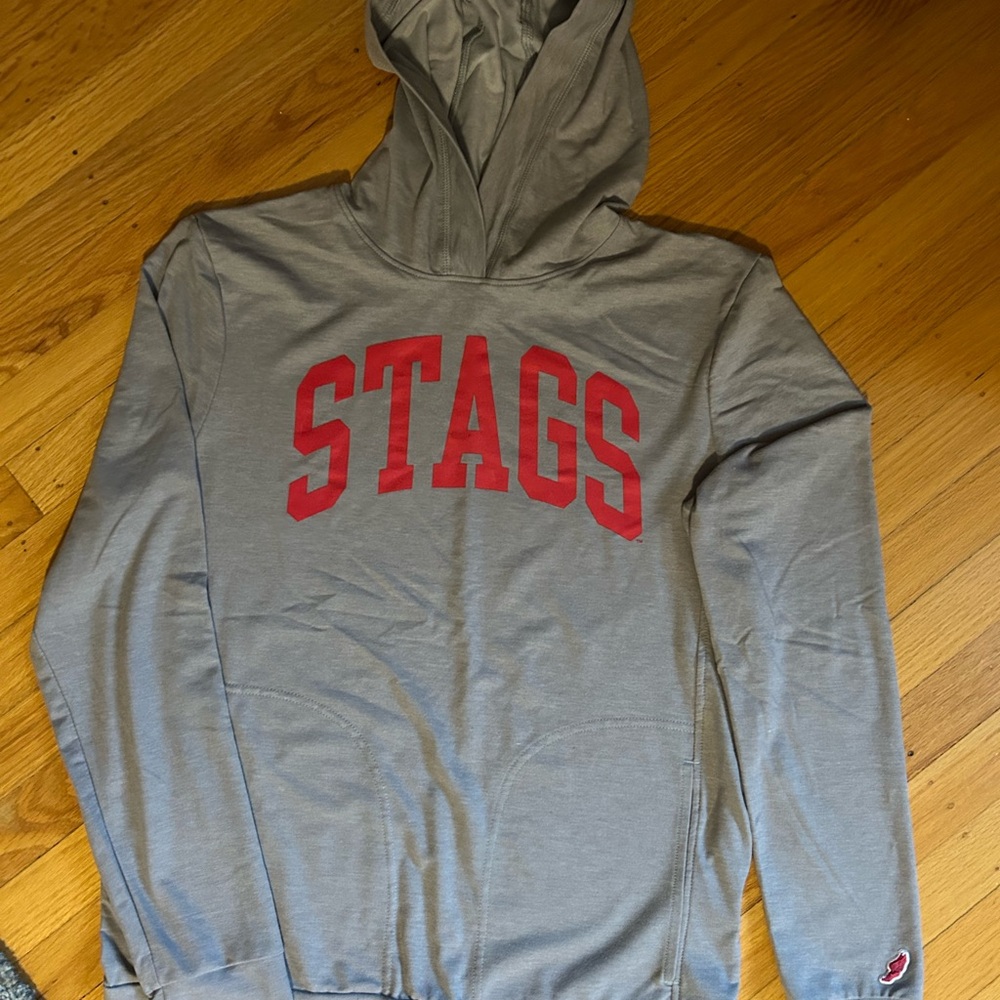 Fairfield University, Gray Hoodie with Red Accents